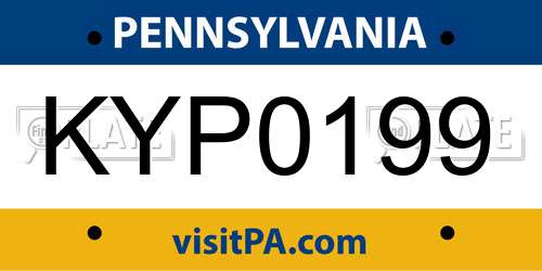 KYP0199 Pennsylvania License Plate