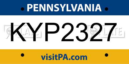 KYP2327 Pennsylvania License Plate