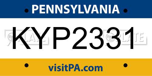 KYP2331 Pennsylvania License Plate