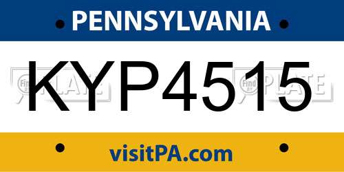 KYP4515 Pennsylvania License Plate