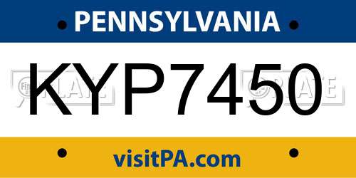 KYP7450 Pennsylvania License Plate