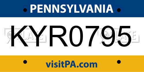 KYR0795 Pennsylvania License Plate