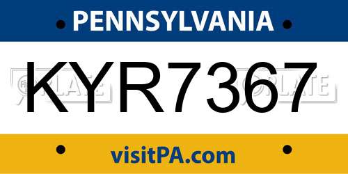 KYR7367 Pennsylvania License Plate