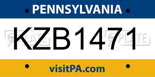 KZB1471 Pennsylvania License Plate