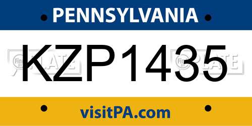 KZP1435 Pennsylvania License Plate