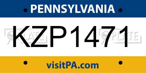 KZP1471 Pennsylvania License Plate