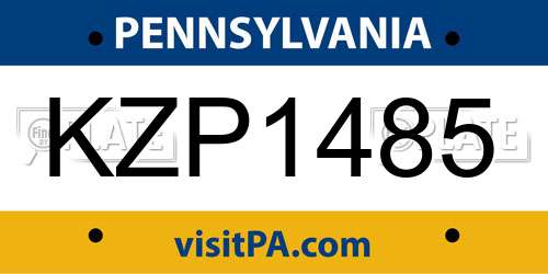 KZP1485 Pennsylvania License Plate
