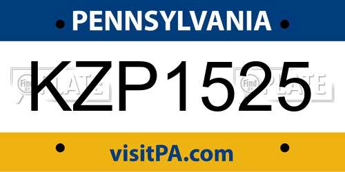 KZP1525 Pennsylvania License Plate