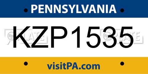 KZP1535 Pennsylvania License Plate
