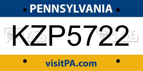 KZP5722 Pennsylvania License Plate