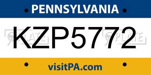 KZP5772 Pennsylvania License Plate