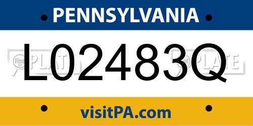 L02483Q Pennsylvania License Plate