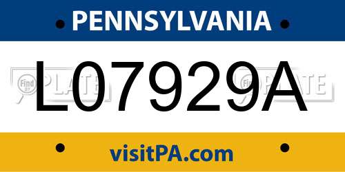 L07929A Pennsylvania License Plate