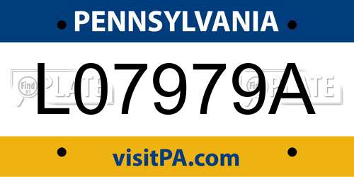 L07979A Pennsylvania License Plate