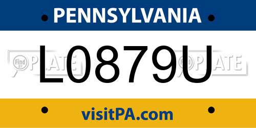L0879U Pennsylvania License Plate