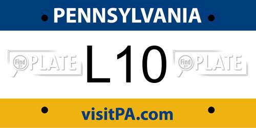 L10 Pennsylvania License Plate
