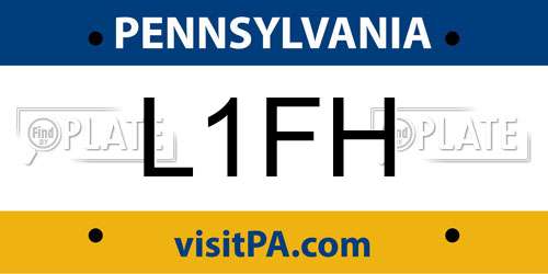 L1FH Pennsylvania License Plate