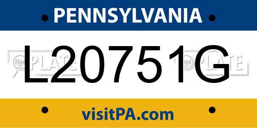 L20751G Pennsylvania License Plate