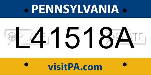 L41518A Pennsylvania License Plate