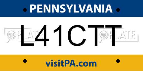 L41CTT Pennsylvania License Plate