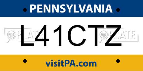 L41CTZ Pennsylvania License Plate