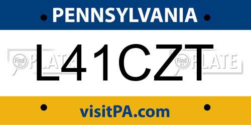 L41CZT Pennsylvania License Plate