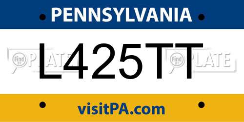 L425TT Pennsylvania License Plate