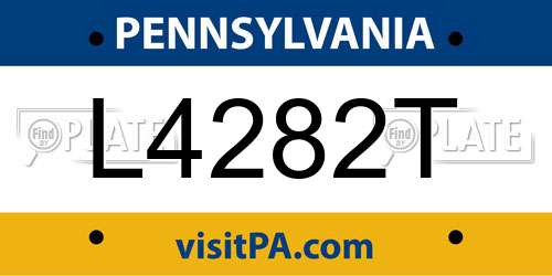 L4282T Pennsylvania License Plate