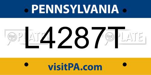 L4287T Pennsylvania License Plate