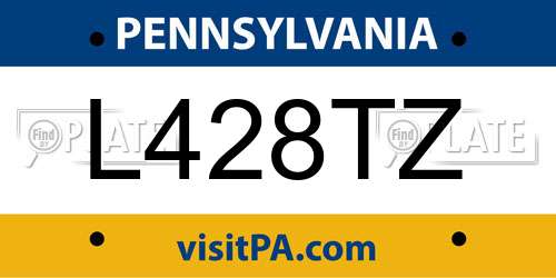 L428TZ Pennsylvania License Plate