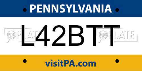 L42BTT Pennsylvania License Plate