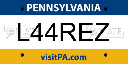 L44REZ Pennsylvania License Plate
