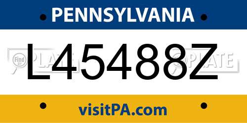 L45488Z Pennsylvania License Plate