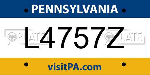 L4757Z Pennsylvania License Plate