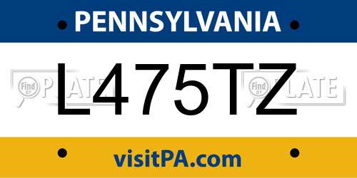 L475TZ Pennsylvania License Plate