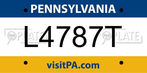 L4787T Pennsylvania License Plate