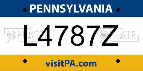 L4787Z Pennsylvania License Plate