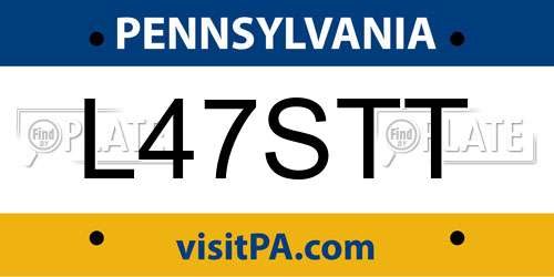 L47STT Pennsylvania License Plate