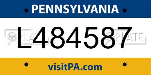 L484587 Pennsylvania License Plate
