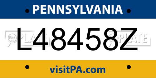 L48458Z Pennsylvania License Plate