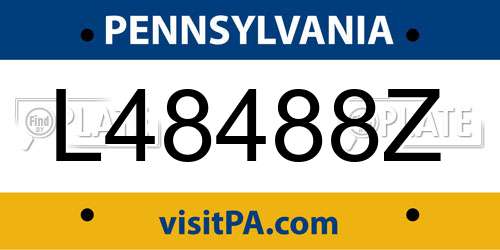L48488Z Pennsylvania License Plate