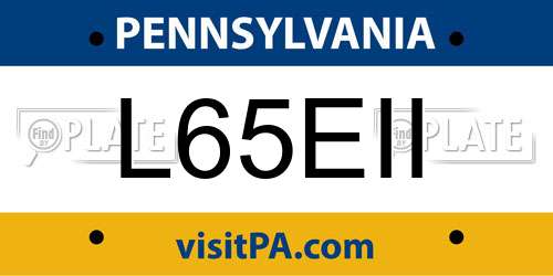 L65EII Pennsylvania License Plate