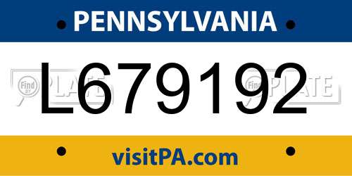 L679192 Pennsylvania License Plate
