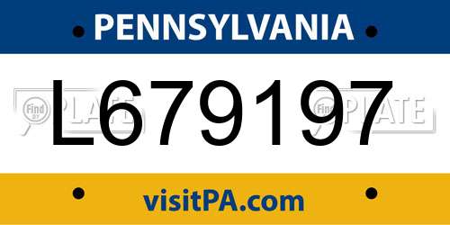 L679197 Pennsylvania License Plate