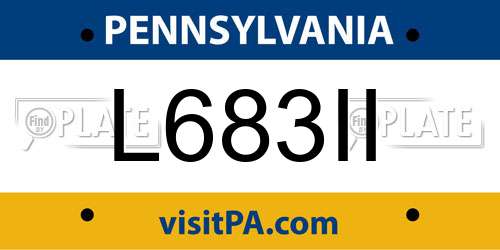 L683II Pennsylvania License Plate