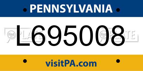 L695008 Pennsylvania License Plate