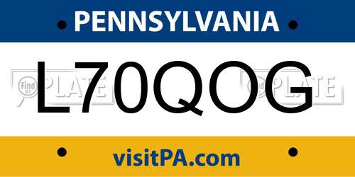 L70QOG Pennsylvania License Plate