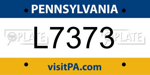 L7373 Pennsylvania License Plate