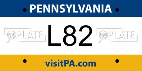 L82 Pennsylvania License Plate