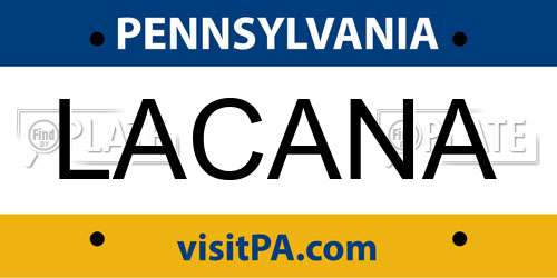 LACANA Pennsylvania License Plate